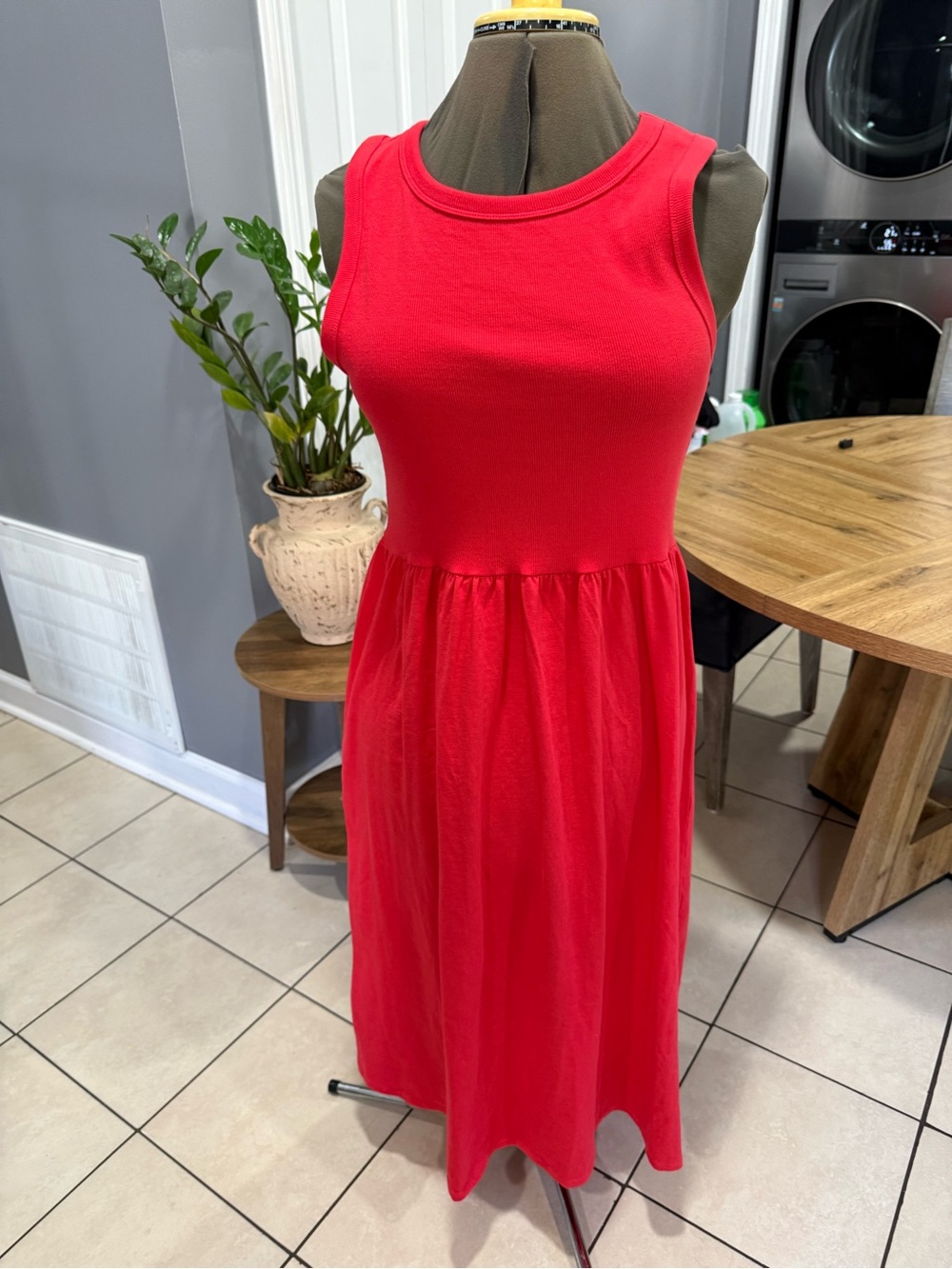 Sonoma Bright Red Sleeveless Midi Dress